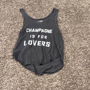 Amuse Society Black Tank Top with White Text